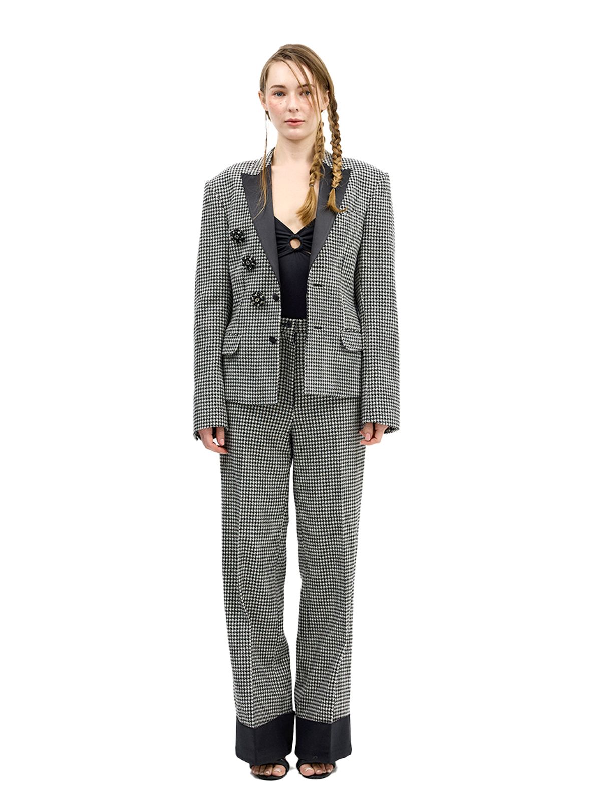 그리디어스(GREEDILOUS) Flower Checkered Fitted Jacket
