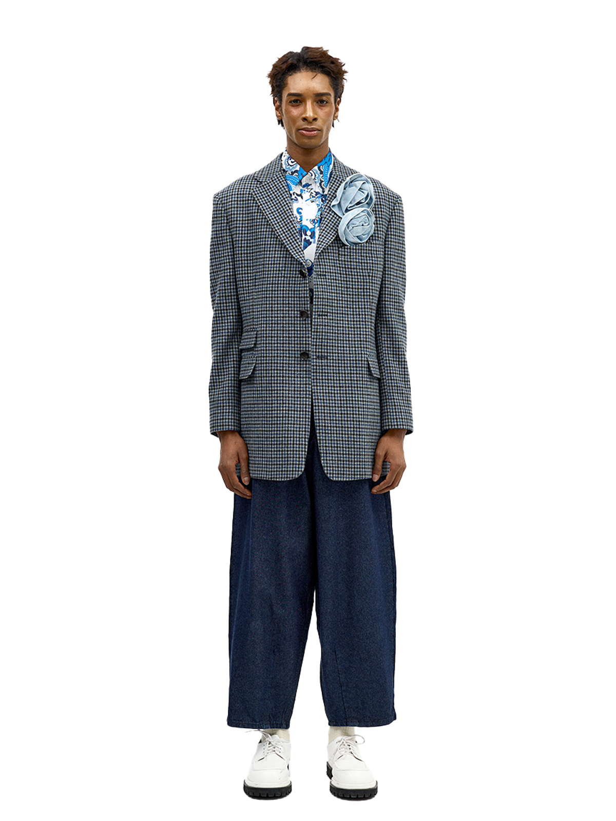 그리디어스(GREEDILOUS) Checkered Jacket with Flower