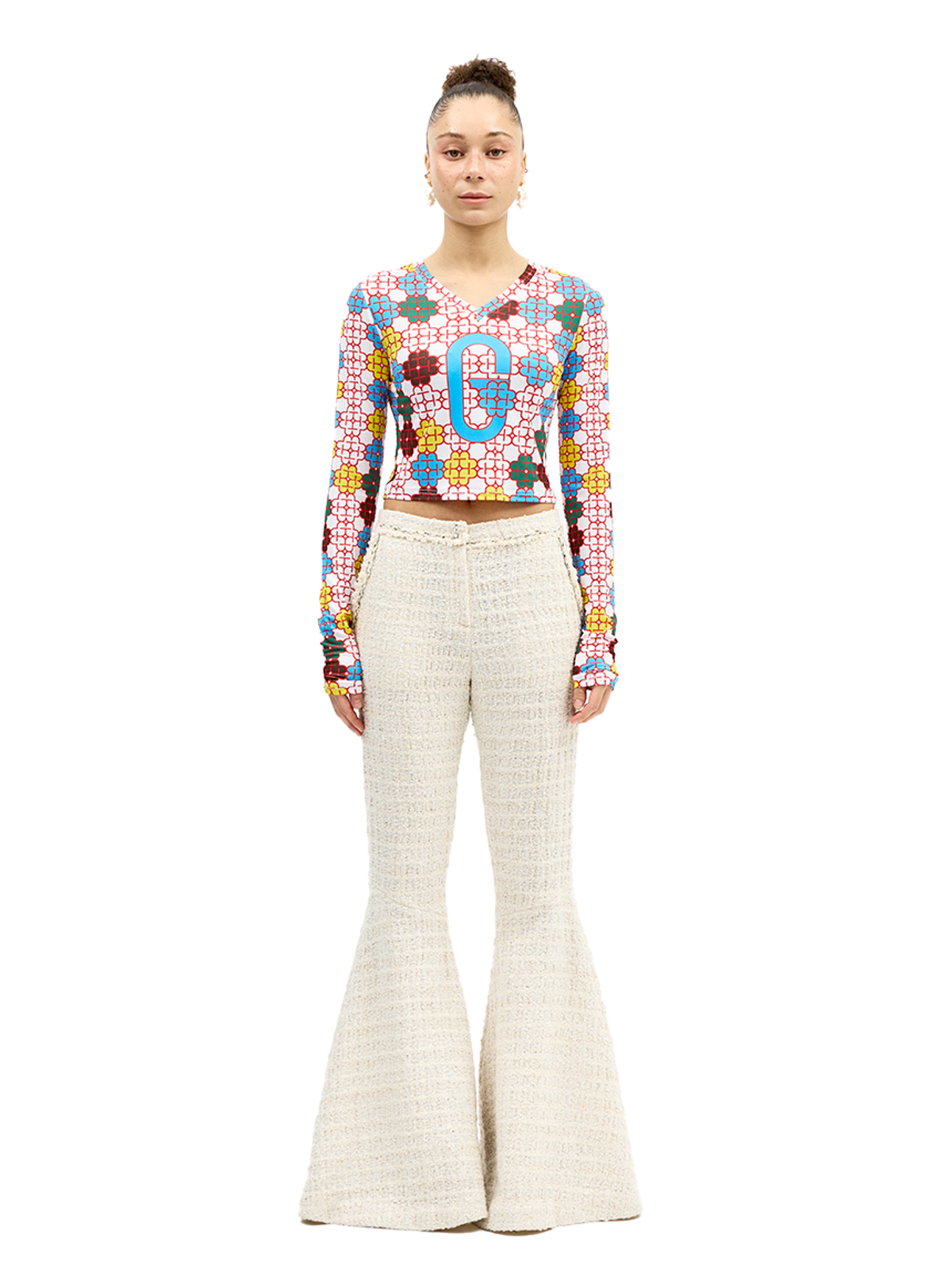 그리디어스(GREEDILOUS) G Flower Monogram Long Sleeve  Top