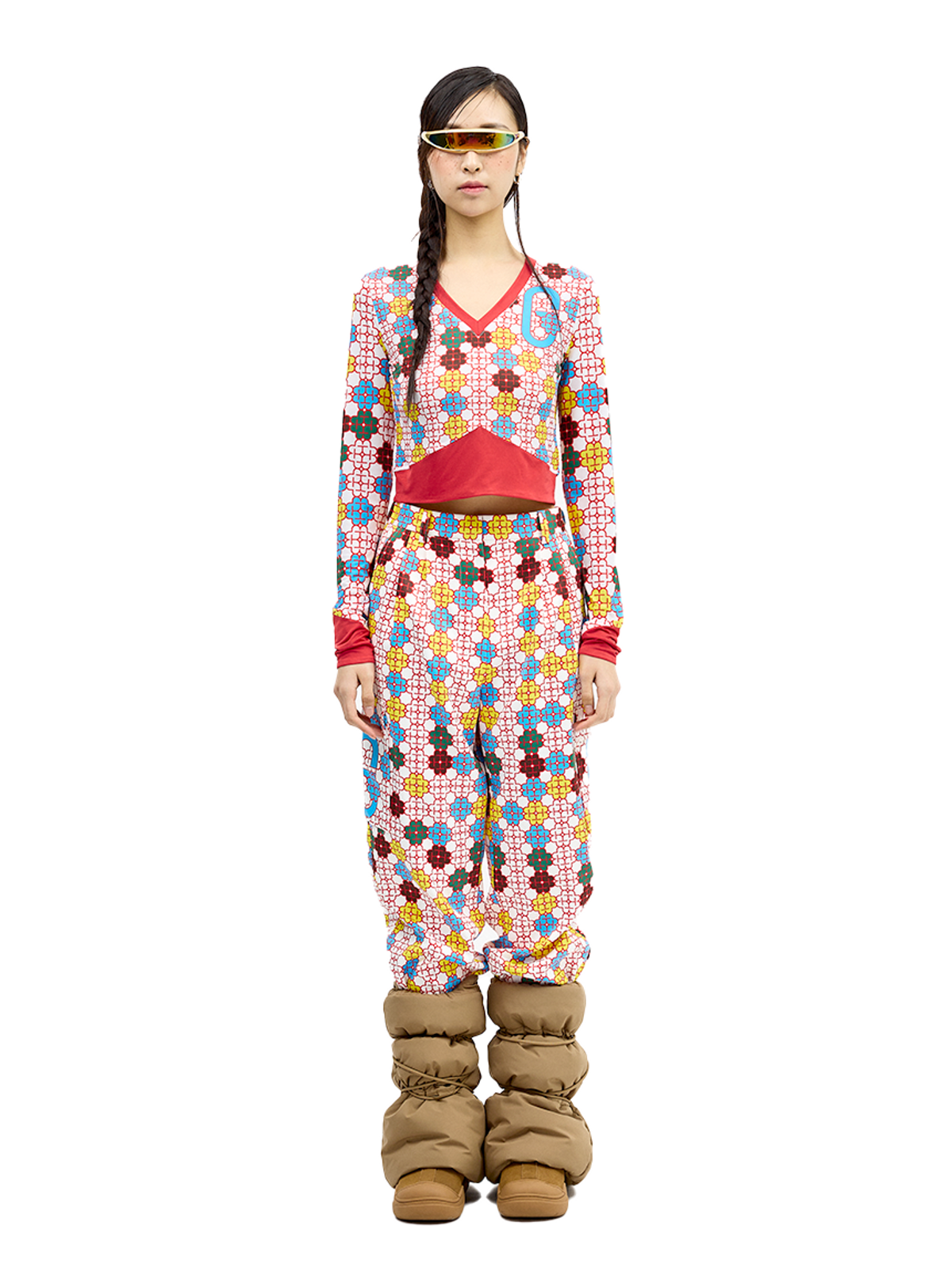 그리디어스(GREEDILOUS) Flower Monogram Trousers
