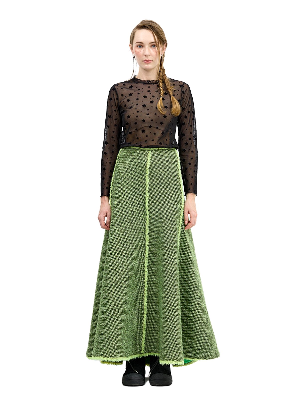 그리디어스(GREEDILOUS) Tweed Tasseled Skirt