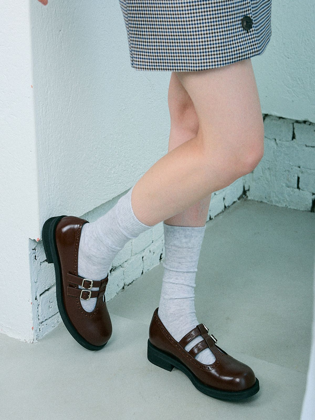 셀레디프(CELEDIFF) elf two buckle loafer _choco