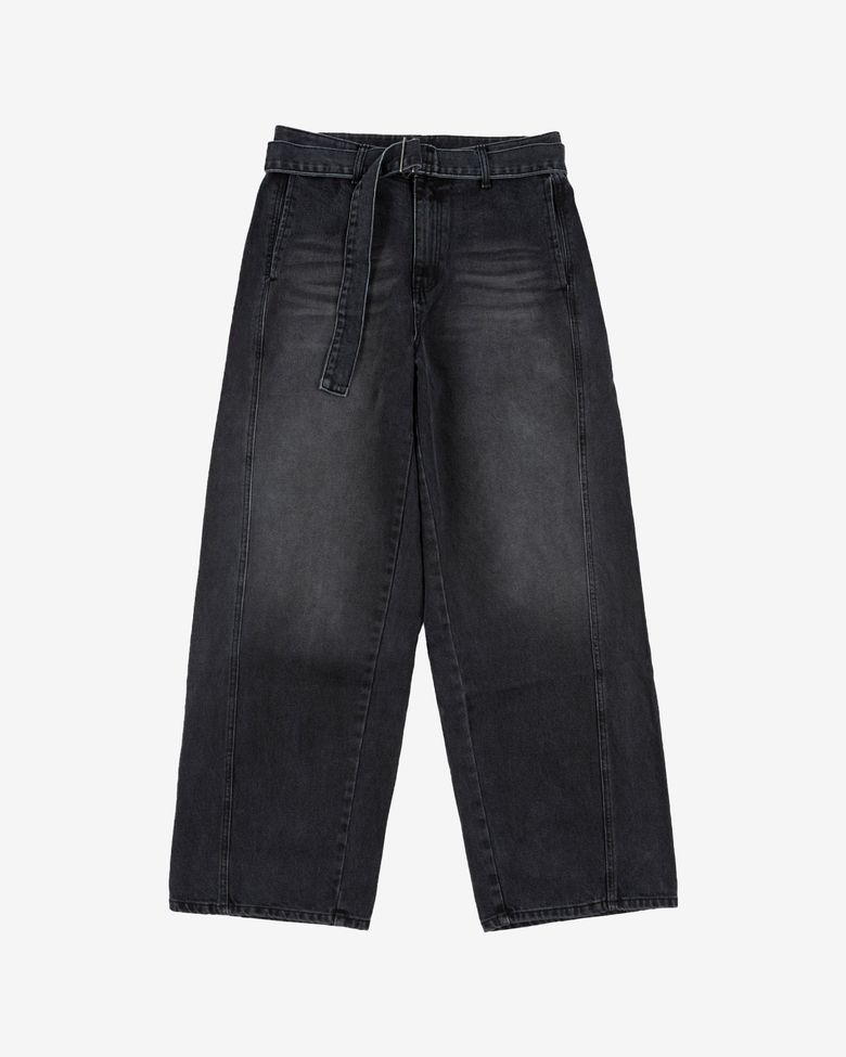 루프 벨티드 데님팬츠  (Washed Black)