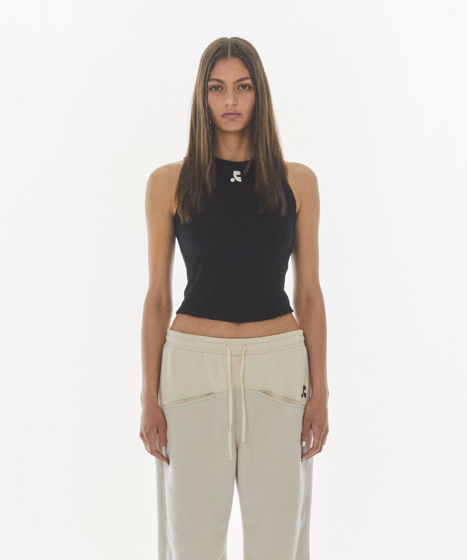 Rest & Recreation HAIRY KNIT TANK ブラック Rest and Recreation / hairy knit tank top | JURK