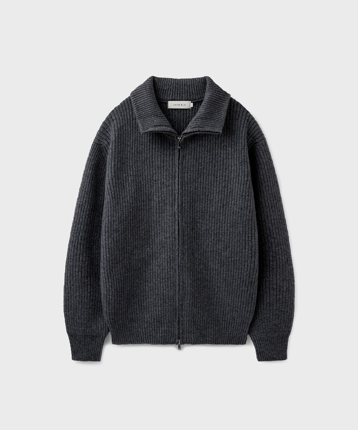 유니온블루(UNION BLUE) SOMERSET FULL ZIP-UP SWEATER [CHARCOAL]
