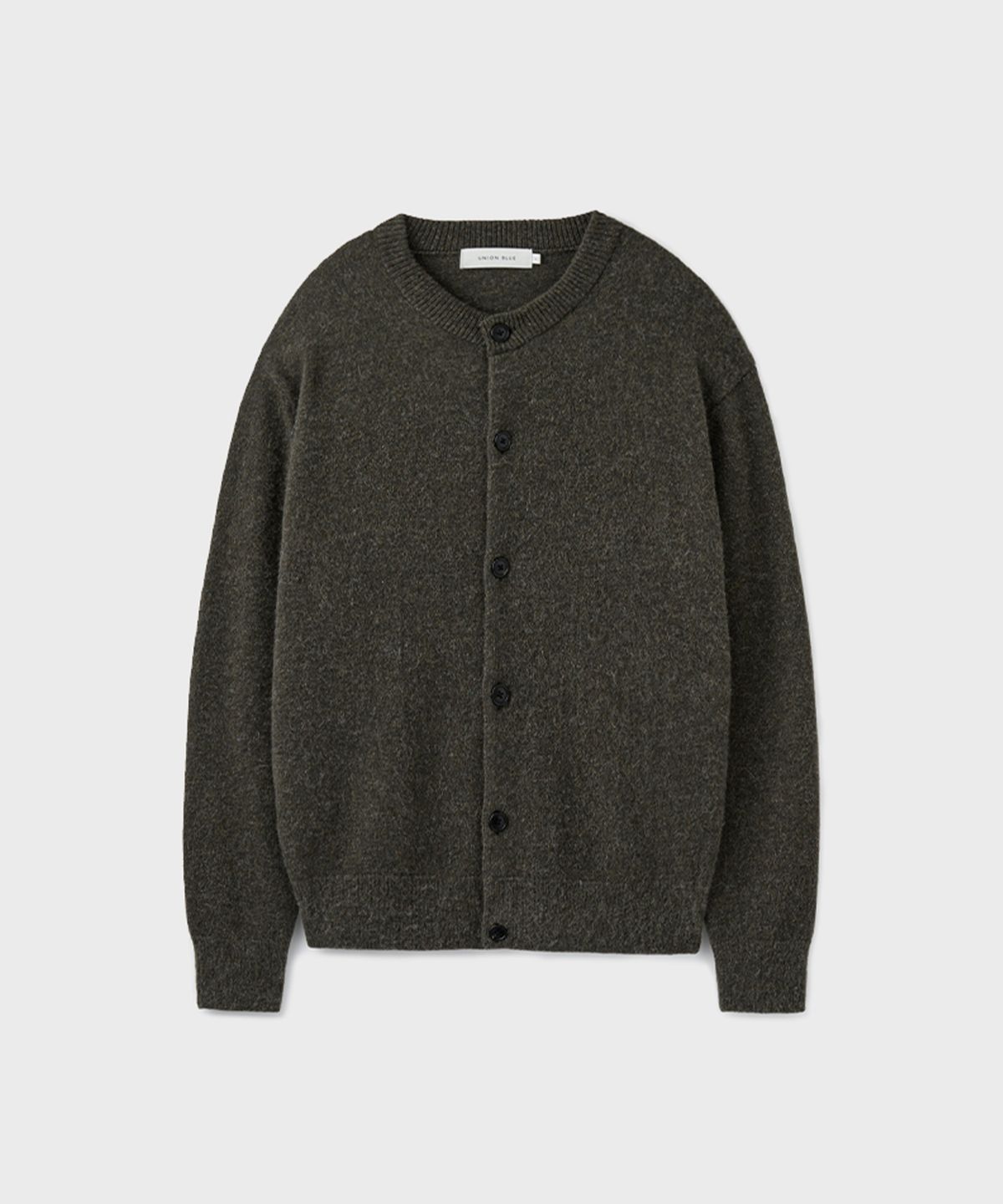 유니온블루(UNION BLUE) AURORA ALPACA CROP CARDIGAN [DARK OLIVE]