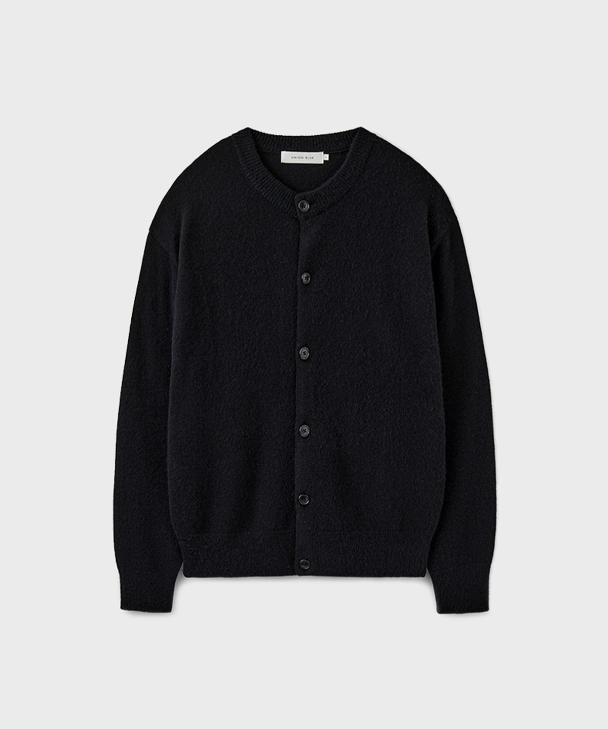 유니온블루(UNION BLUE) AURORA ALPACA CROP CARDIGAN [BLACK]