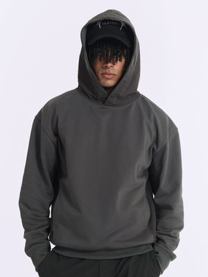 믹스드 더블 버튼 후디[그레이]