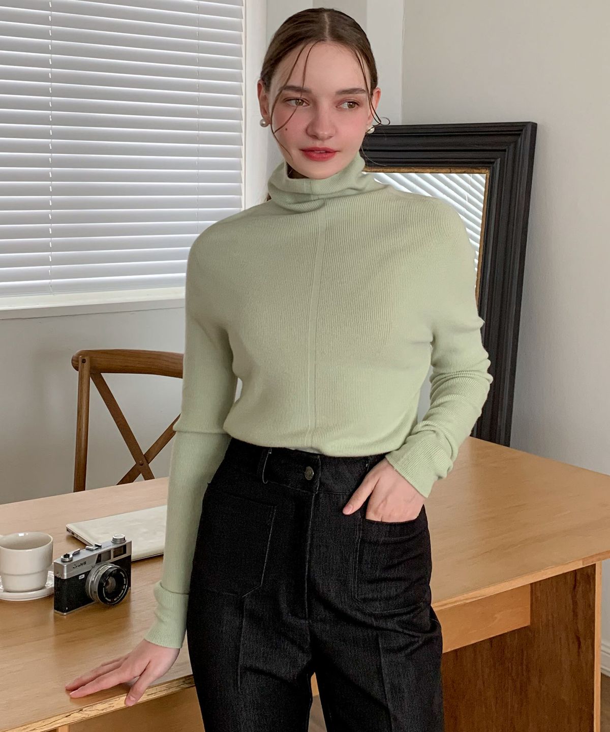 바스카라(VASCARA) Basic Wholegarment High neck Wool Knitwear (8colors)