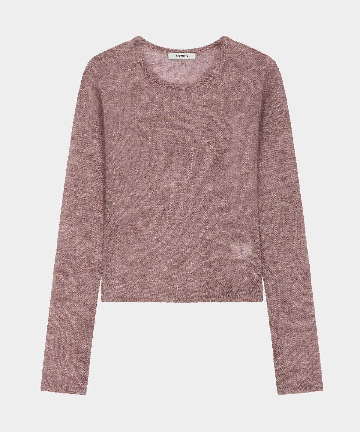 키시닝(KISYNING) Sheer Crew Neck Sleeve Knit (Purple)