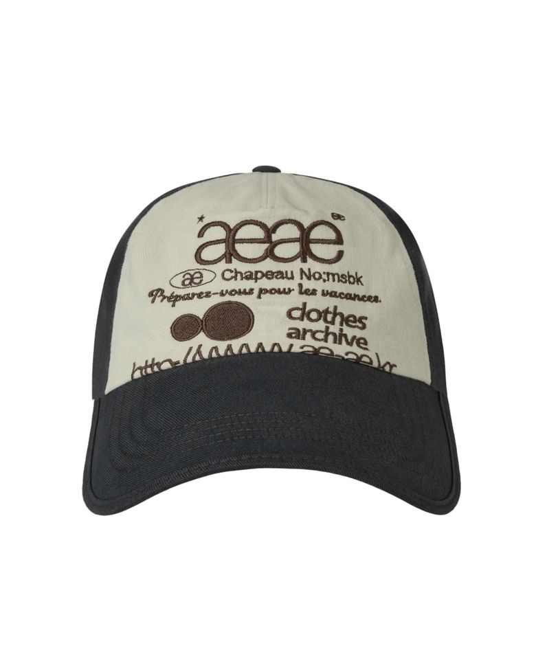 WEB LOGO 5 PANNEL BALL CAP [NAVY/IVORY]