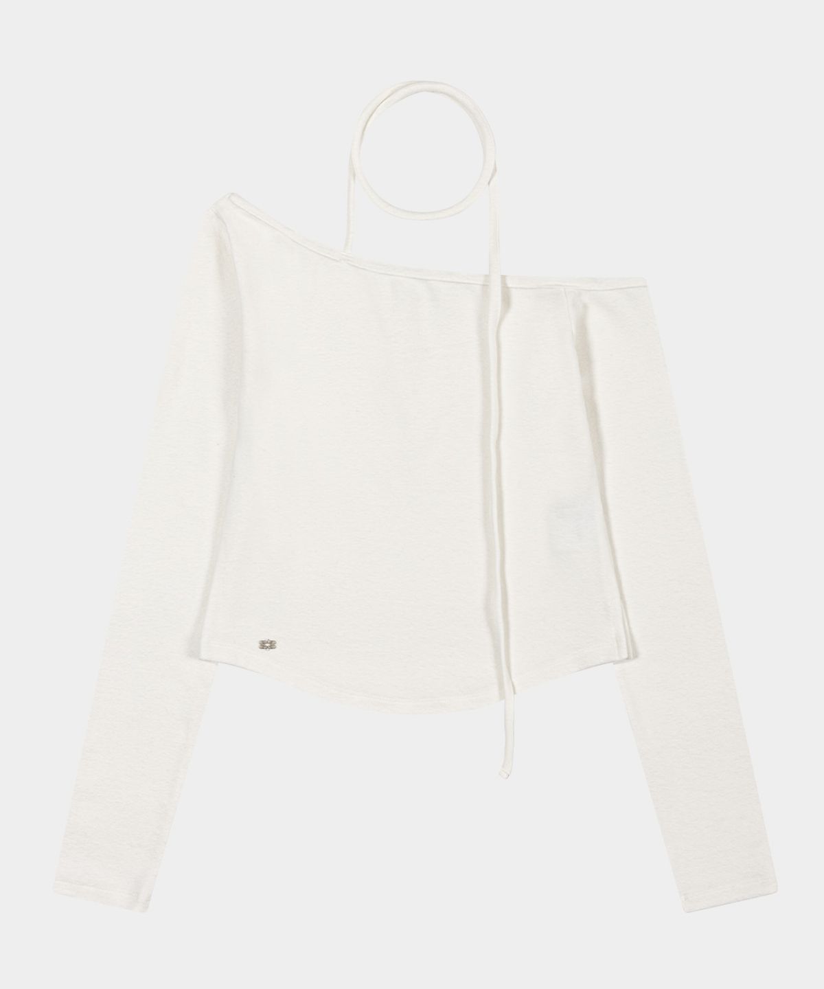 키시닝(KISYNING) Off-Shoulder Tie Scarf Sleeve Top (Ivory)