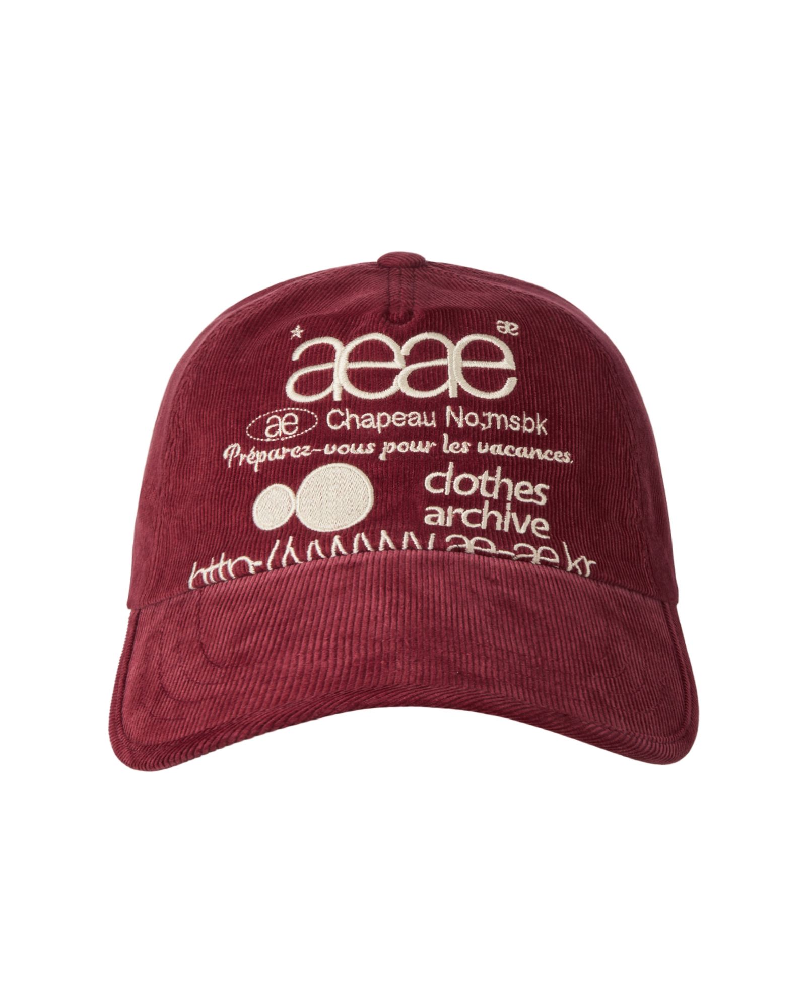 MUSINSA | AEAE WEB LOGO CORDUROY CAP [BURGUNDY]