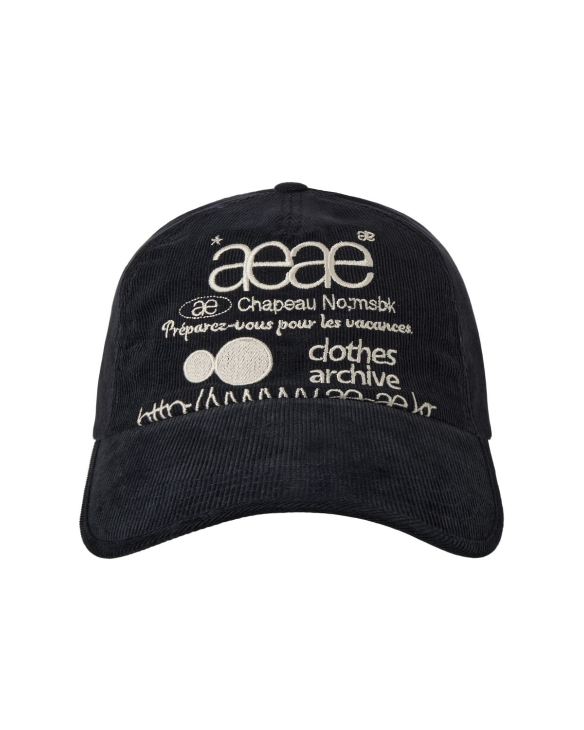 에이이에이이(AEAE) WEB LOGO CORDUROY CAP [DARK NAVY]