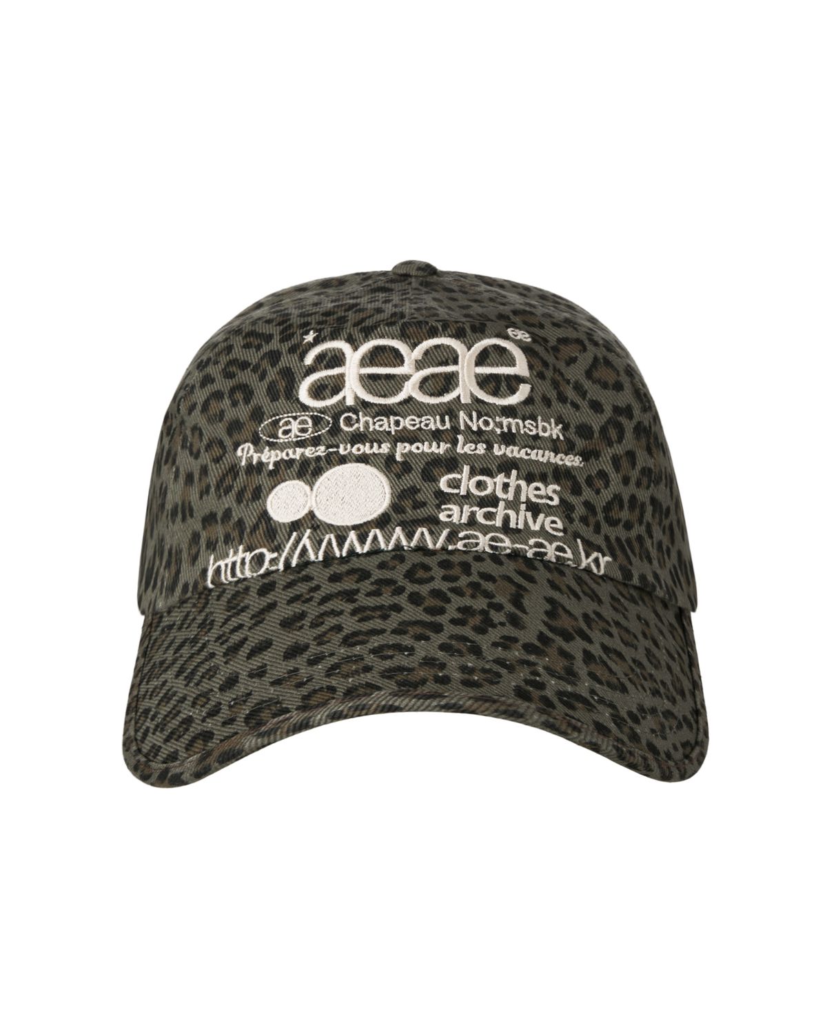 에이이에이이(AEAE) WEB LOGO LEOPARD CAP [KHAKI]