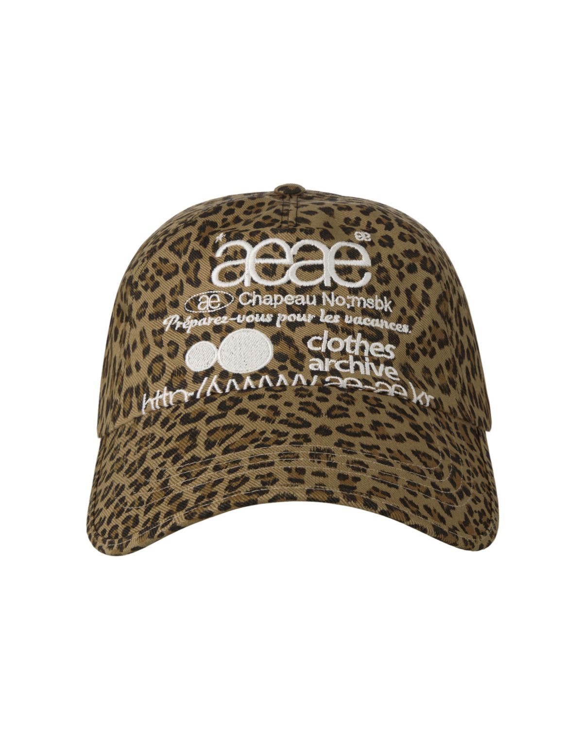 에이이에이이(AEAE) WEB LOGO LEOPARD CAP [MUSTARD]