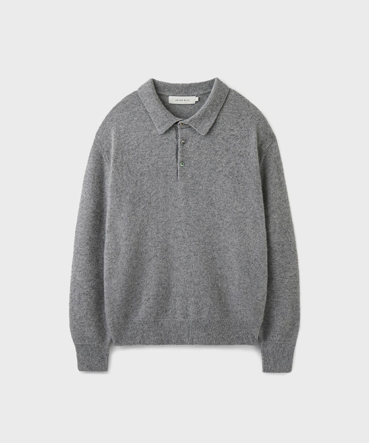유니온블루(UNION BLUE) AURORA ALPACA POLO KNIT [GRAY]