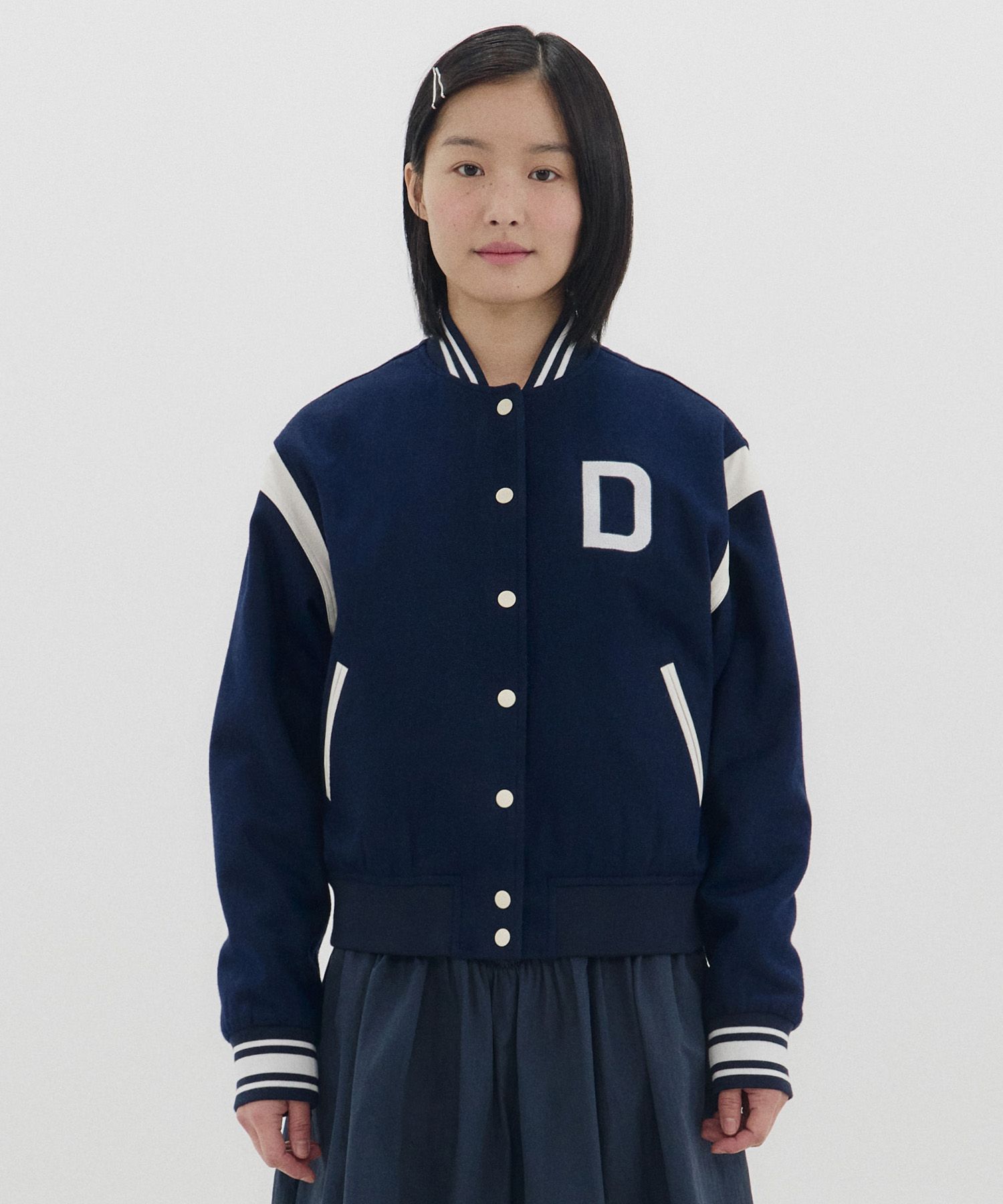 DAISY SYNDROME★韓国★人気★TRIPLETS VARSITY JACKET 2色 MUSINSA公式 | DAISY SYNDROME TRIPLETS VARSITY JACKET navy