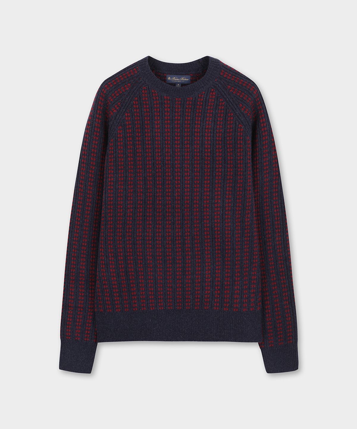 브룩스 브라더스(BROOKS BROTHERS) 립 스트라이프 도트 스웨터 (버건디) (BBWRMM3907EEW)
