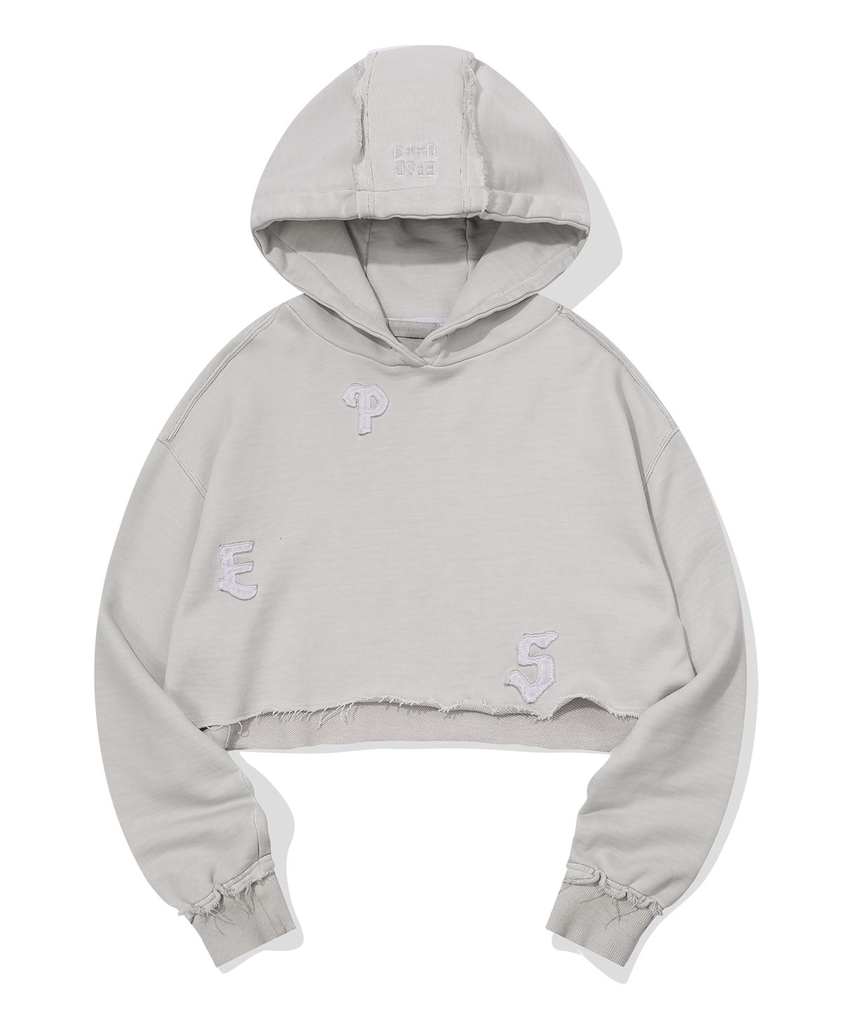 에피소드 언타이틀(EPISODE UNTITLED) LUNA DYING APPLIQUE CROP HOODIE_MINT KHAKI