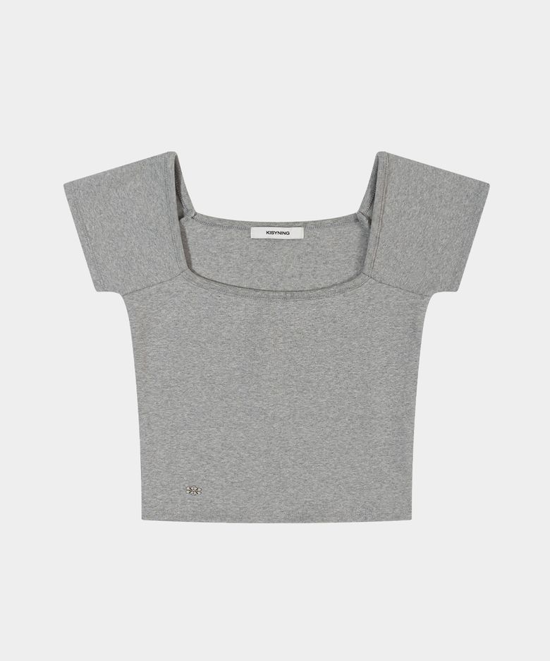 Metal Symbol Square Round Neck (thick version) - Gray
