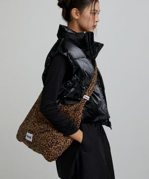 LEOPARD CORDUROY ECO CROSS BAG BROWN