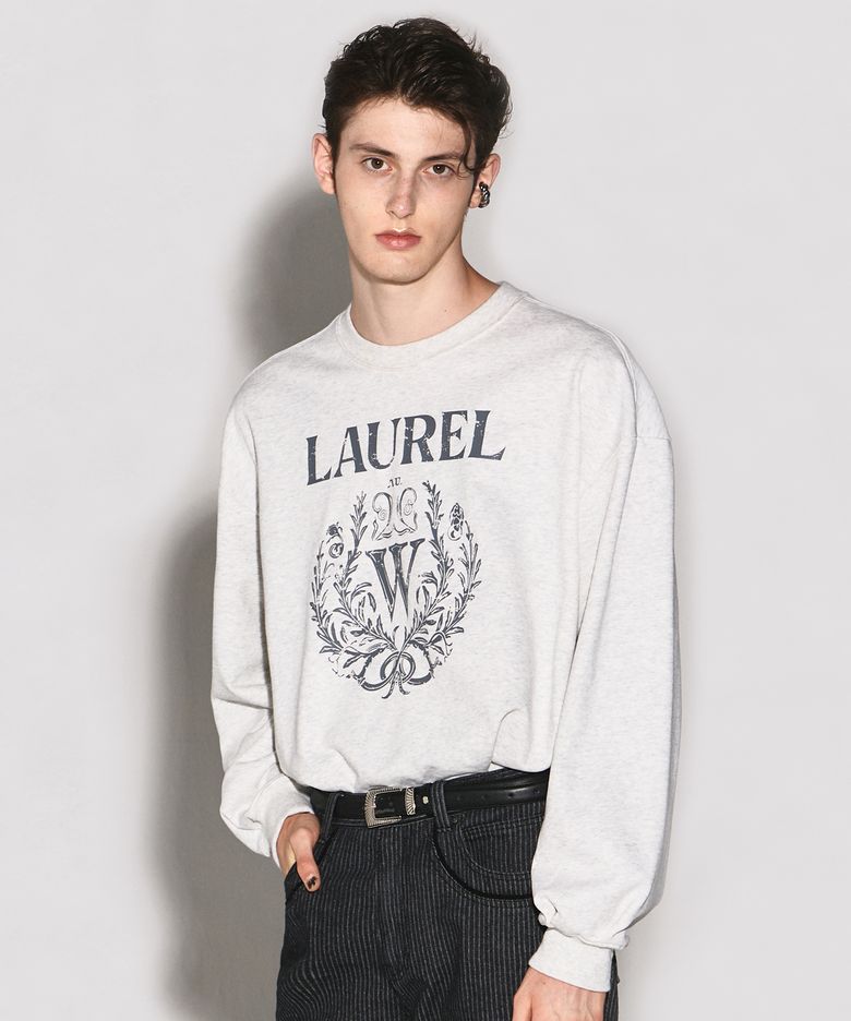 LAUREL W LOGO SWEATSHIRT LIGHT GREY