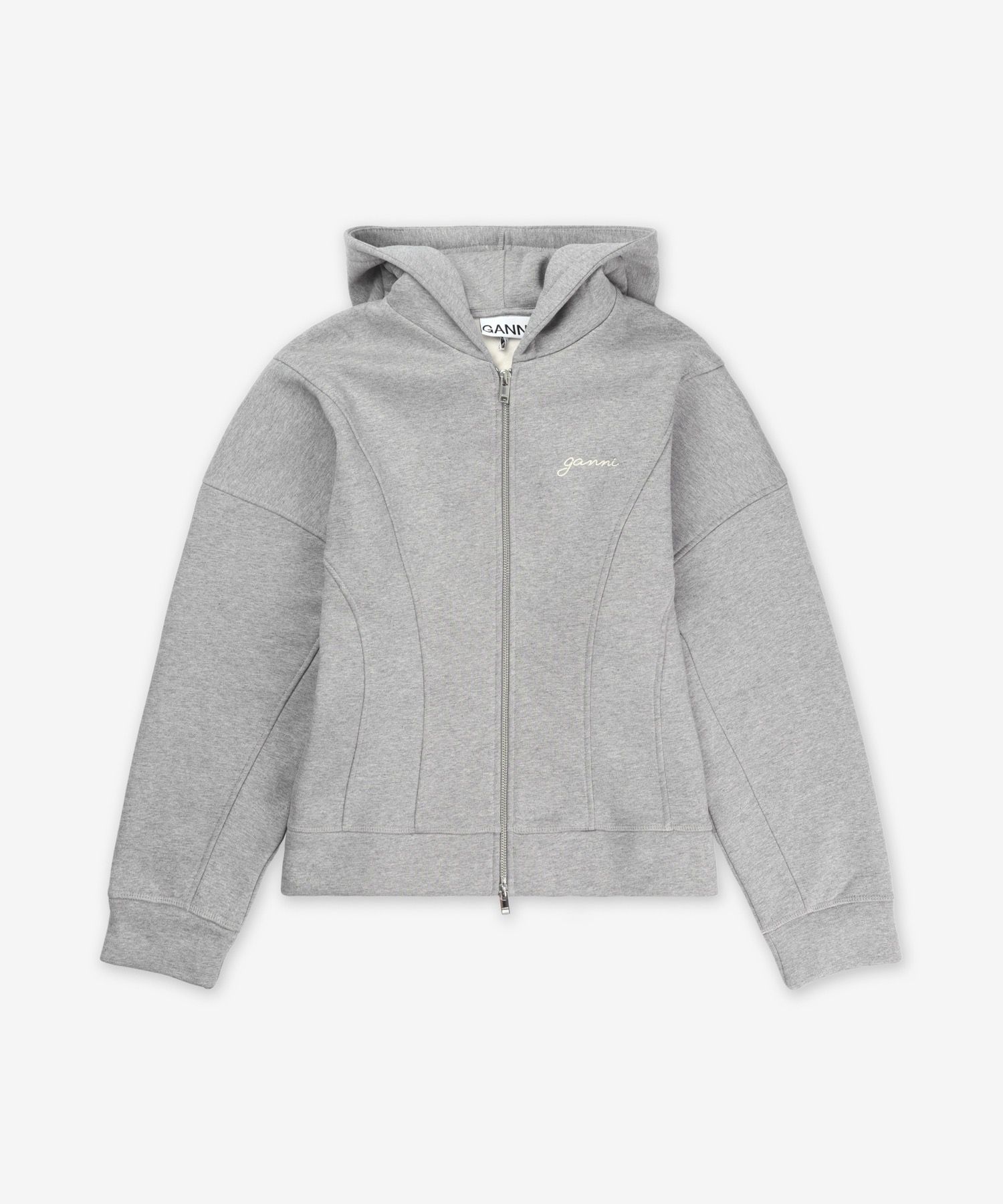 MUSINSA | GANNI Heavy Fleece Zip-Up Hoodie - Paloma Melange / T3998921