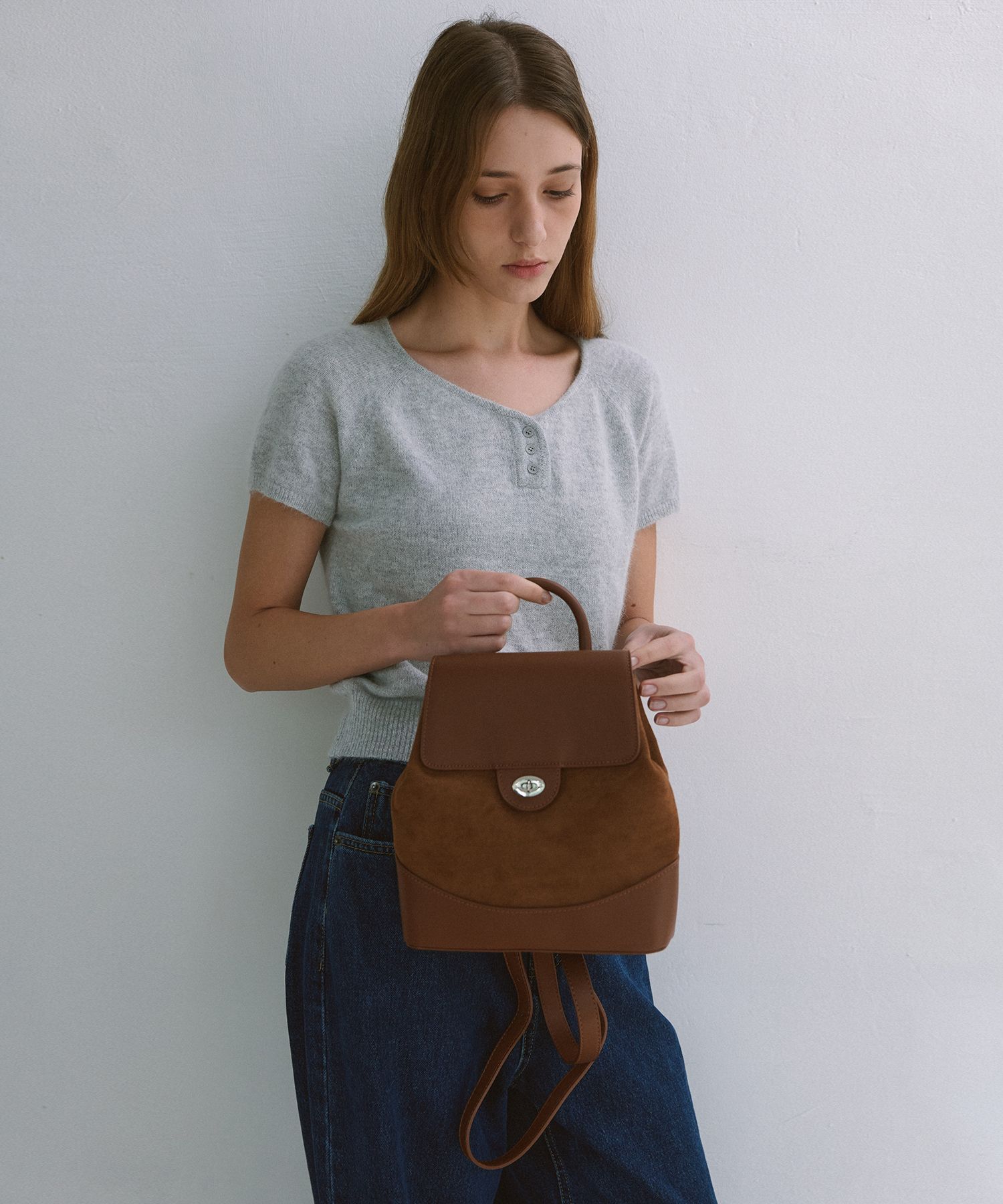 ★LAMINEZ★ Sally Mini Backpack Brown 라미네즈 - LAMINEZ