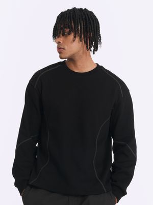 와플 스티치 롱 슬리브[블랙]