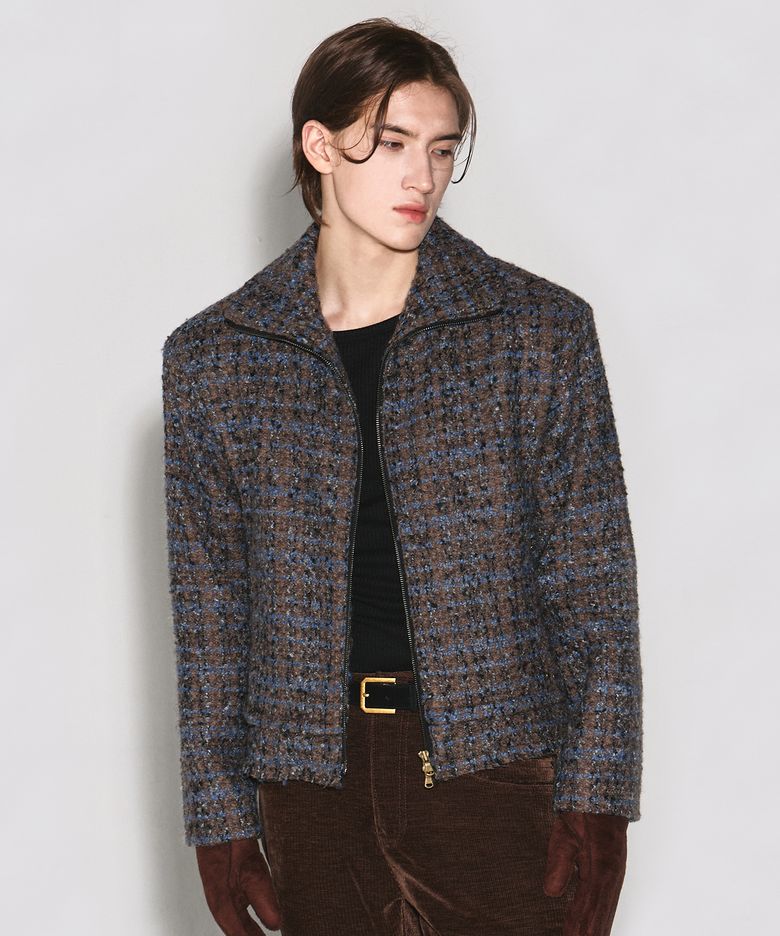 MCKENZIE ZIP-UP WOOL JACKET BROWN