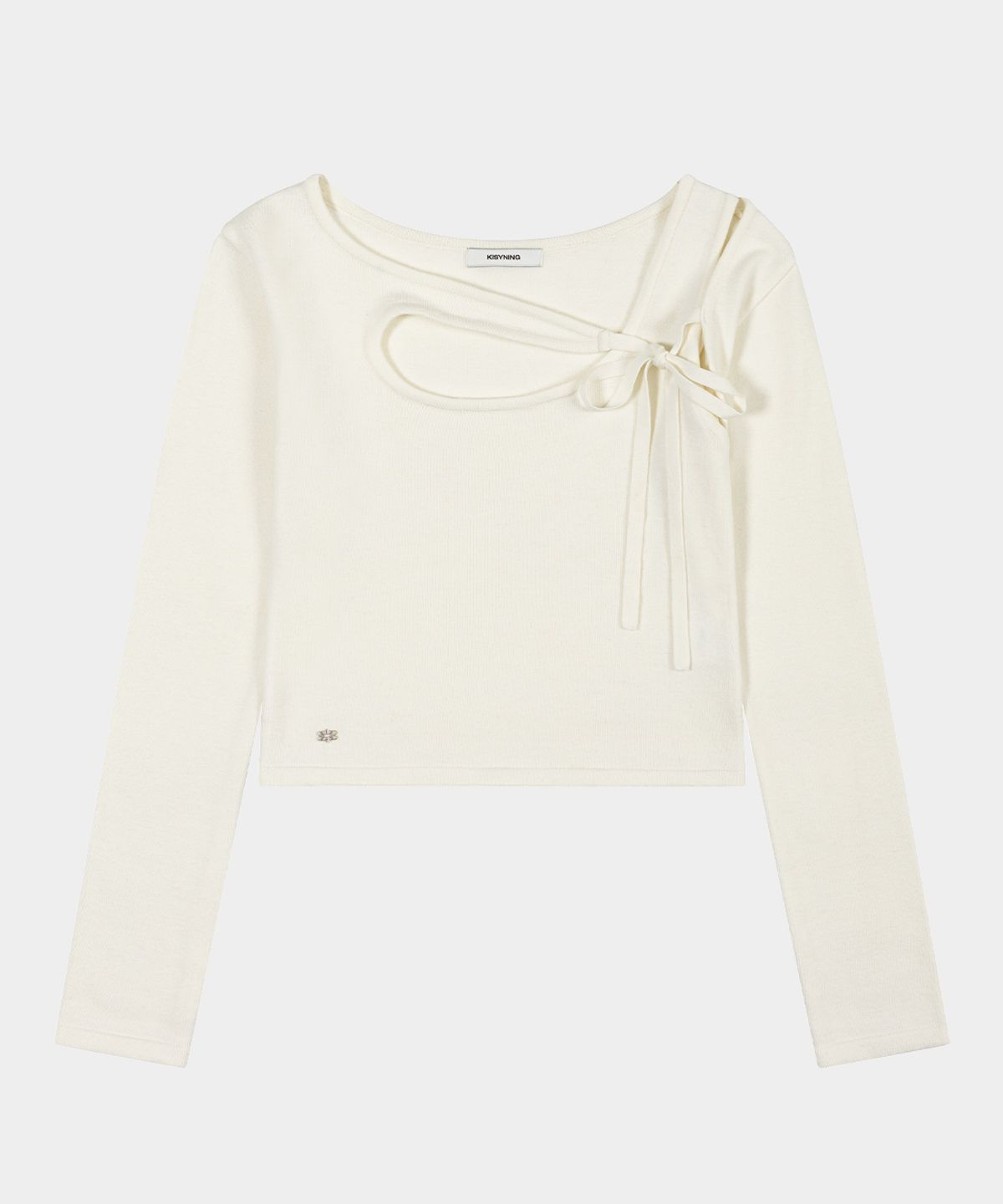 키시닝(KISYNING) Connect Hole Ribbon Rib Knit (Cream)