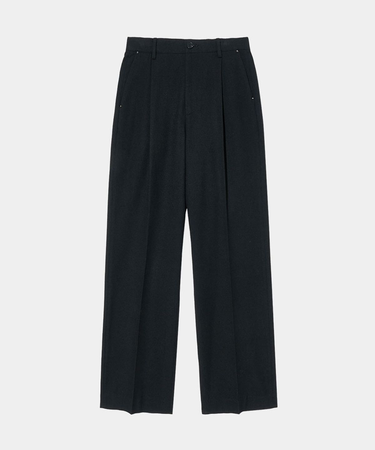 메종미네드(MAISON MINED) WOOL ONE TUCK SLACKS BLACK