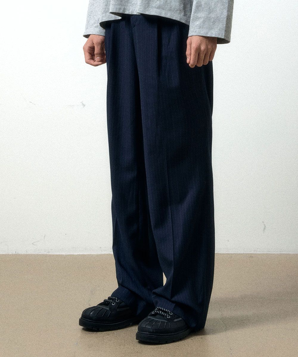 【MAISON MINED】24FW★ PIN STRIPE TWO TUCK PANTS MUSINSA | MAISON MINED PIN STRIPE TWO TUCK PANTS NAVY