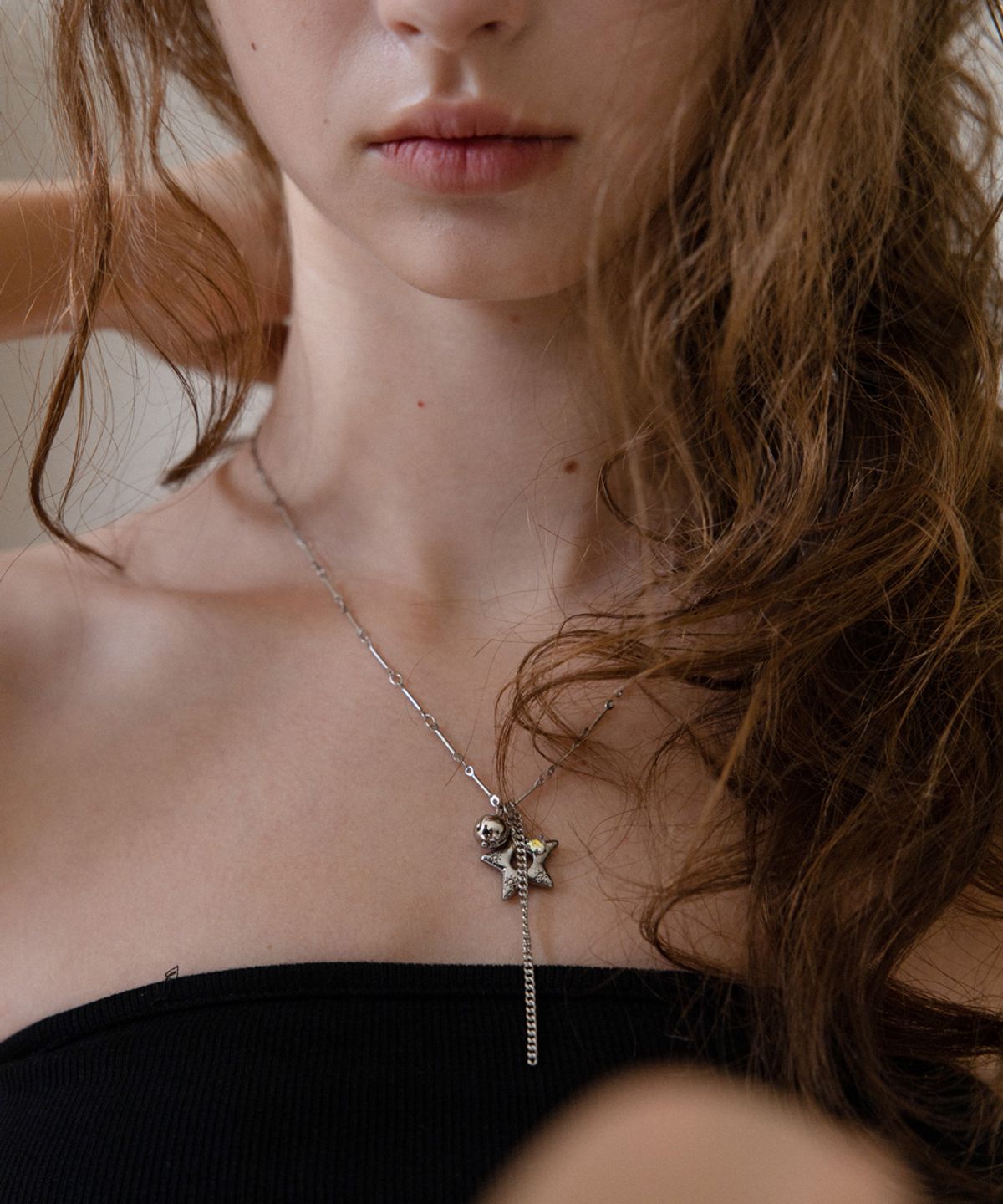메리모티브(MERRYMOTIVE) Vintage star point bar chain necklace