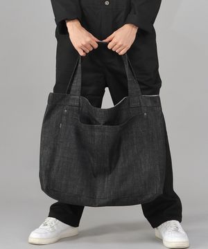 메가 빅사이즈 카고 에코백 MCE-142 데님블랙 BKS