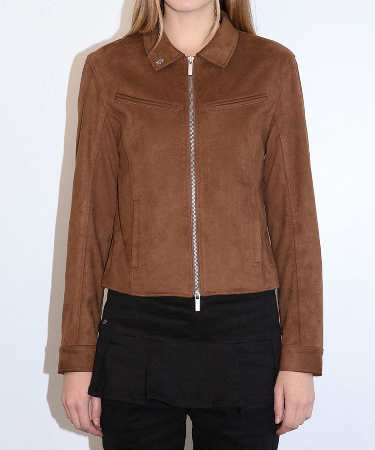 키시닝(KISYNING) Western Suede Zip-up Jacket (Brown)