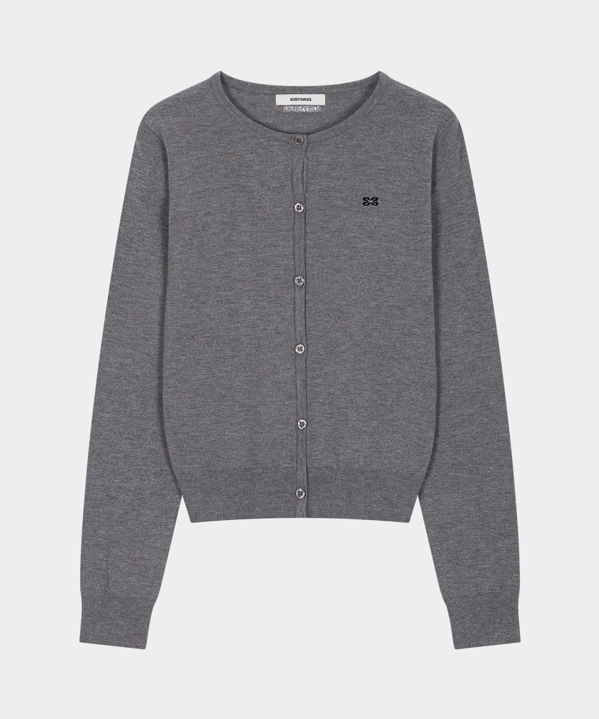 키시닝(KISYNING) New Classic Crew Neck Cardigan (Gray)