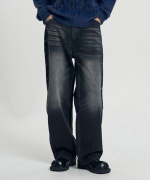 도밍고 워싱 데님팬츠 - 블랙