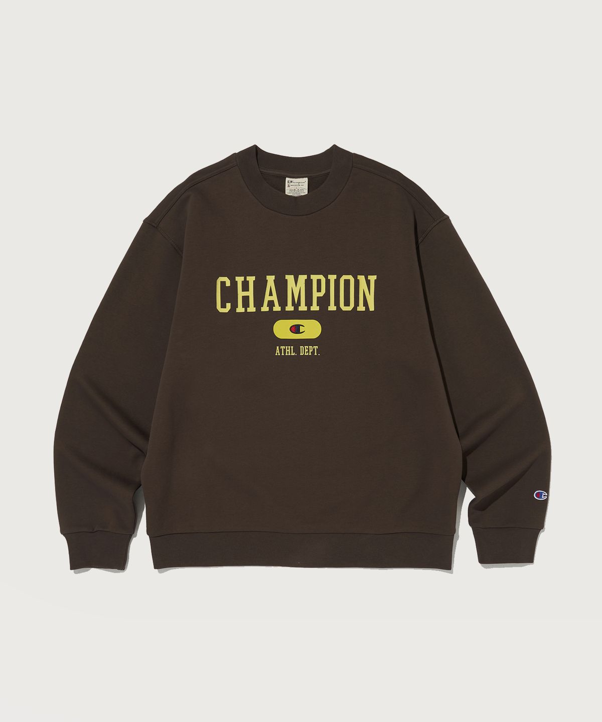 챔피온(CHAMPION) 컬리지 로고 크루넥 스웨트셔츠 Normal Brown