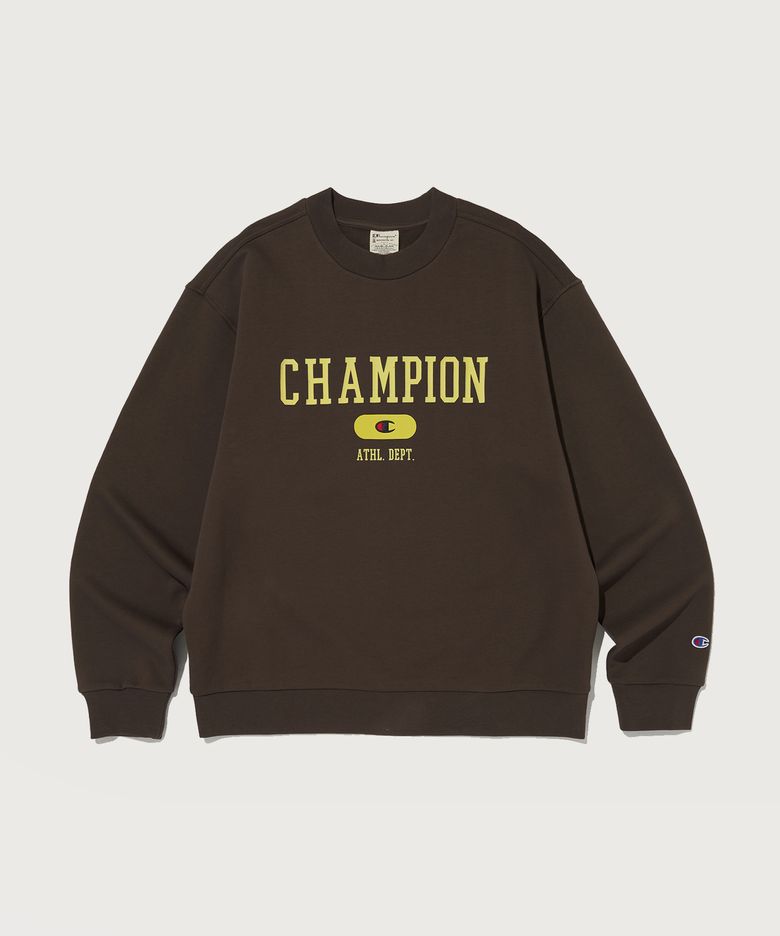 컬리지 로고 크루넥 스웨트셔츠 Normal Brown