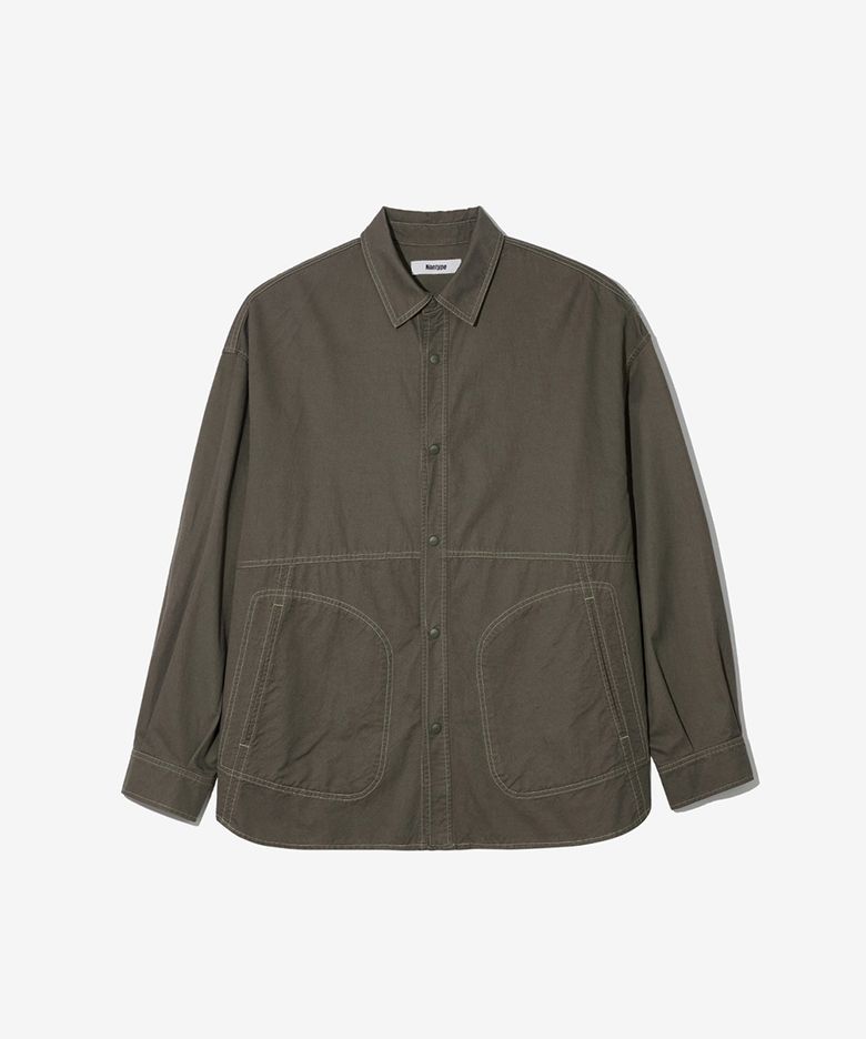 ROUNDED POCKET STITCH SHIRTS (KAHKI)