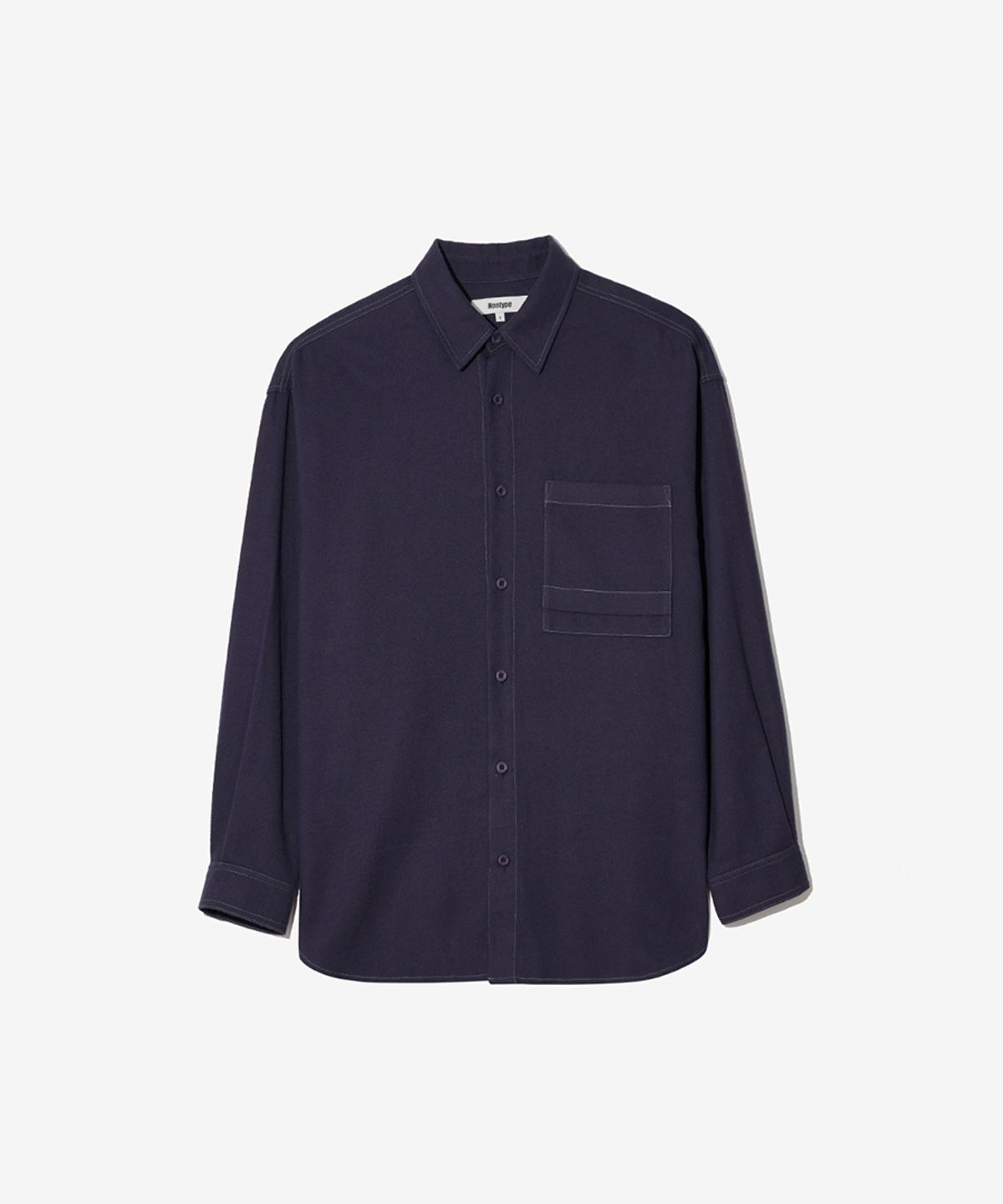 논타입(NONTYPE) MODIFIED POCKET FLANNEL SHIRTS (PURPLE)