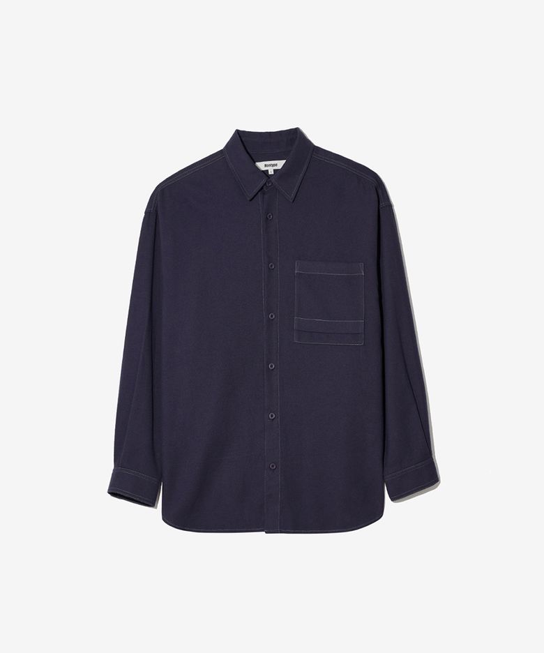 MODIFIED POCKET FLANNEL SHIRTS (PURPLE)