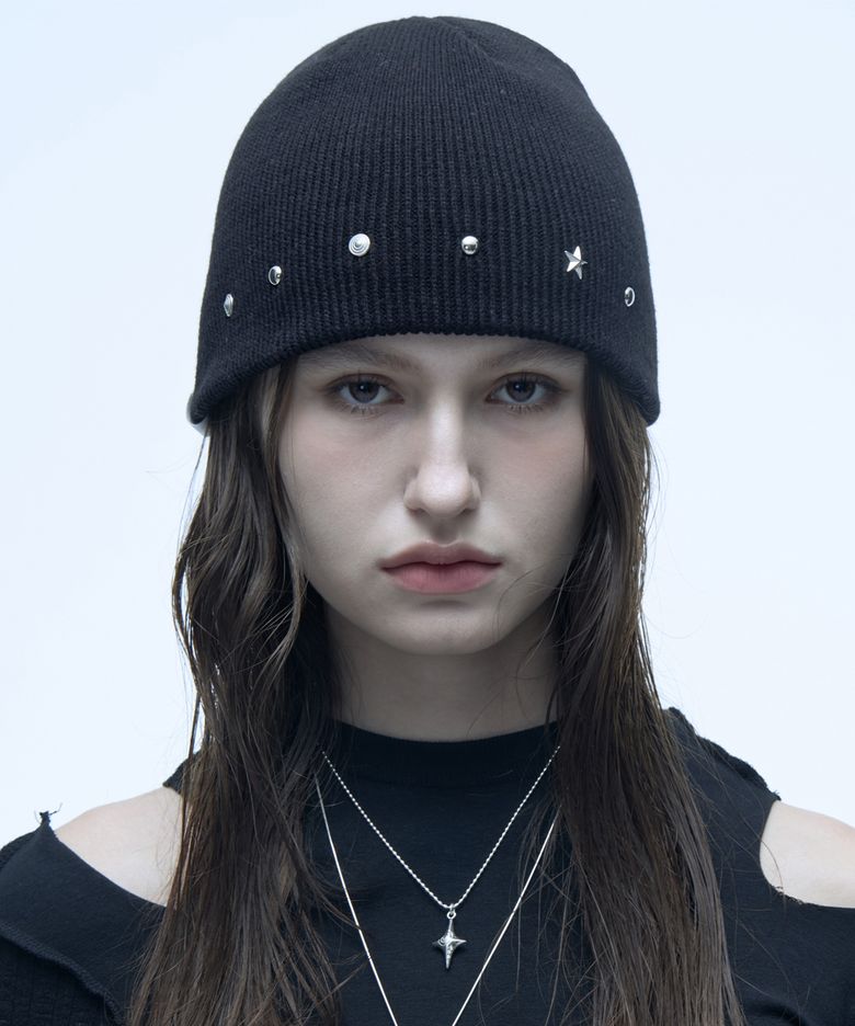 [8TH RESTOCK] 에디 스터드 비니_블랙