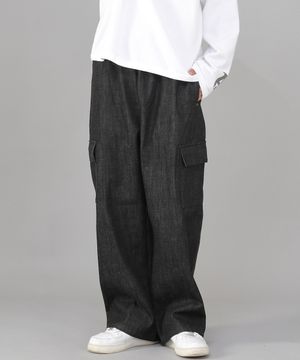 리벳픽스 EX와이드 카고팬츠 REC-360 데님 블랙