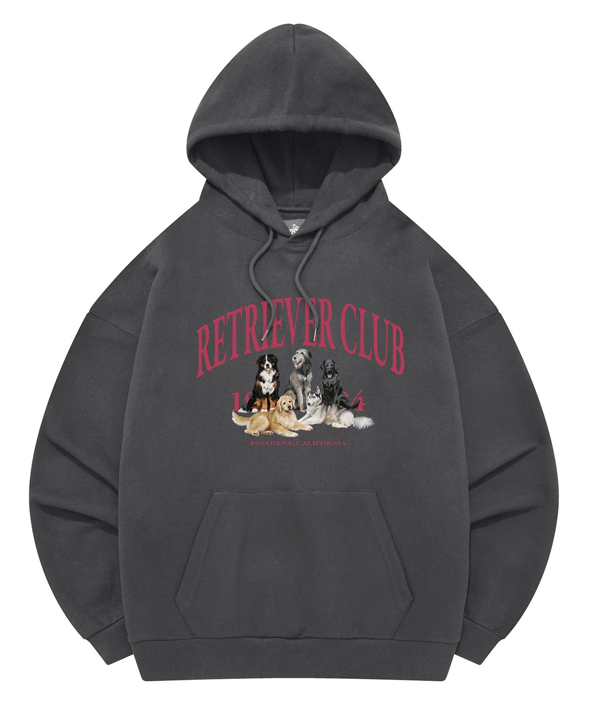 리트리버클럽(RETRIEVER CLUB) RETRIEVER FRIENDS HOODIE [CHARCOAL GRAY]