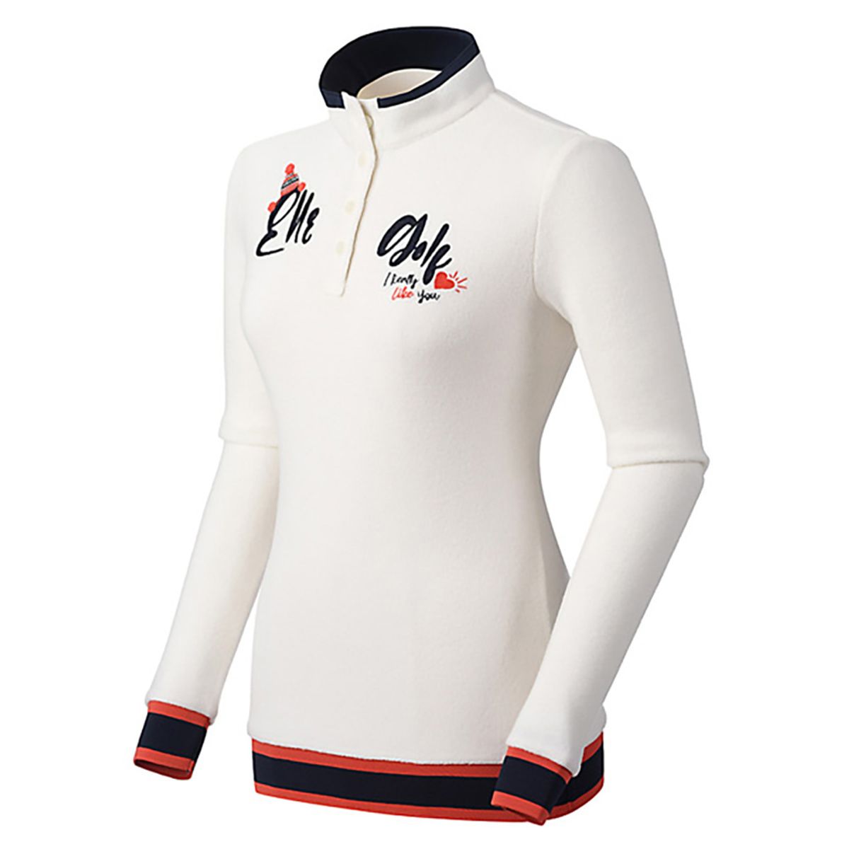 엘르골프(ELLE GOLF) 여성 밑단 배색 포인트 티셔츠_6G85407