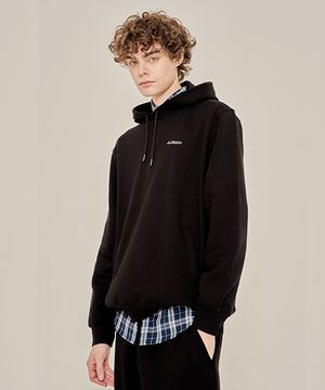 기모 후드티 유니 블랙