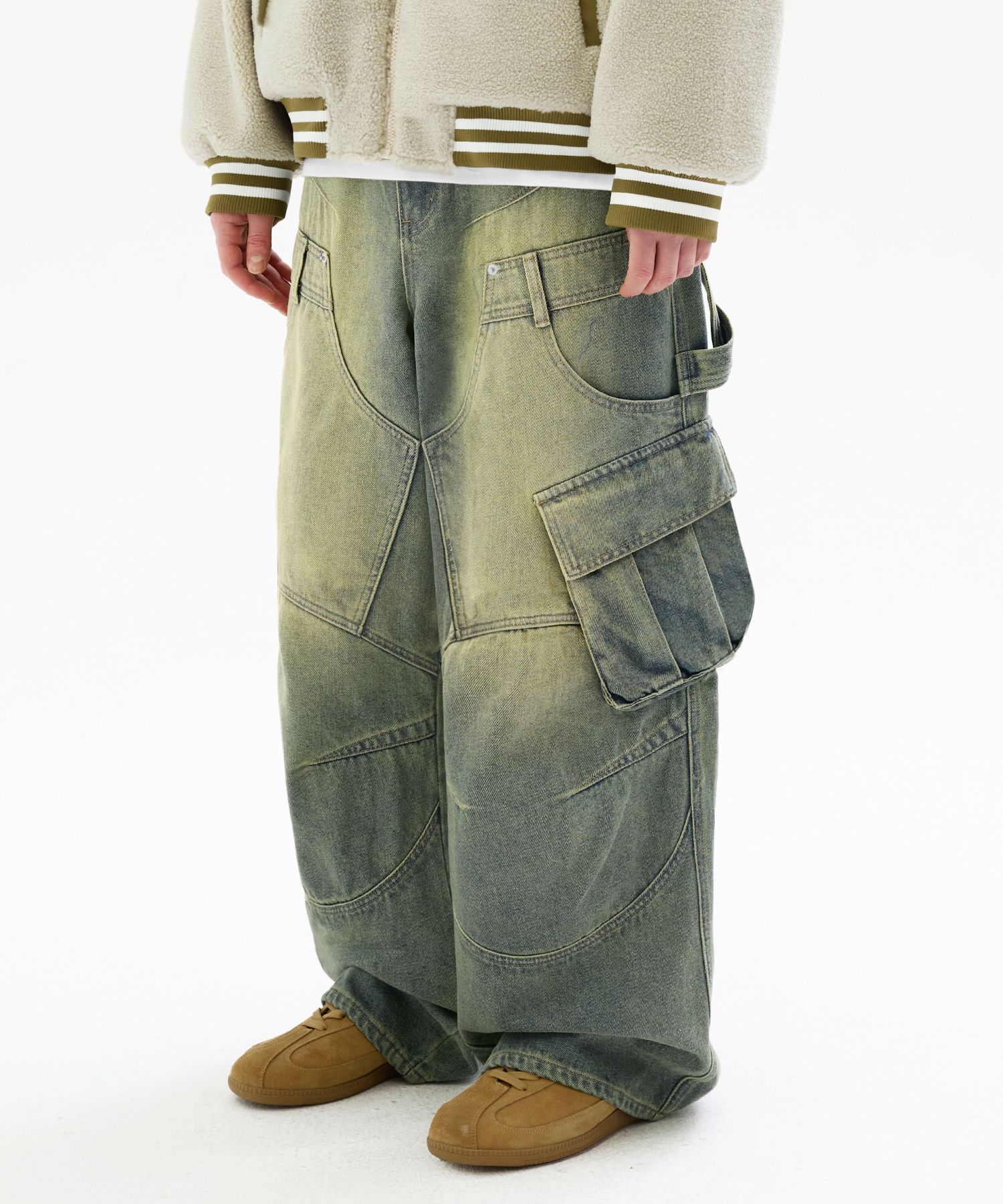 ★TRILLION★ Carpenter Destroyed Washed Denim Pants DEEP BLU SGH-Denim-Back_b31cb5a3-c847-